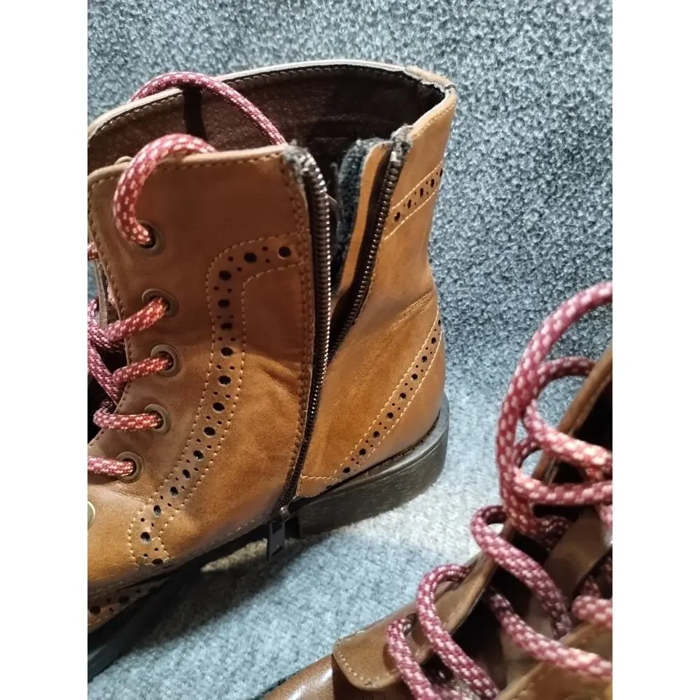 Unlisted Cole Productions Men’s Boots Blind Sided Brown Zip up Size 9 Wingtip